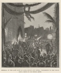 Begrafenis van de overleden hertog van Saksen-Coburg en Gotha, processie naar de gewelven